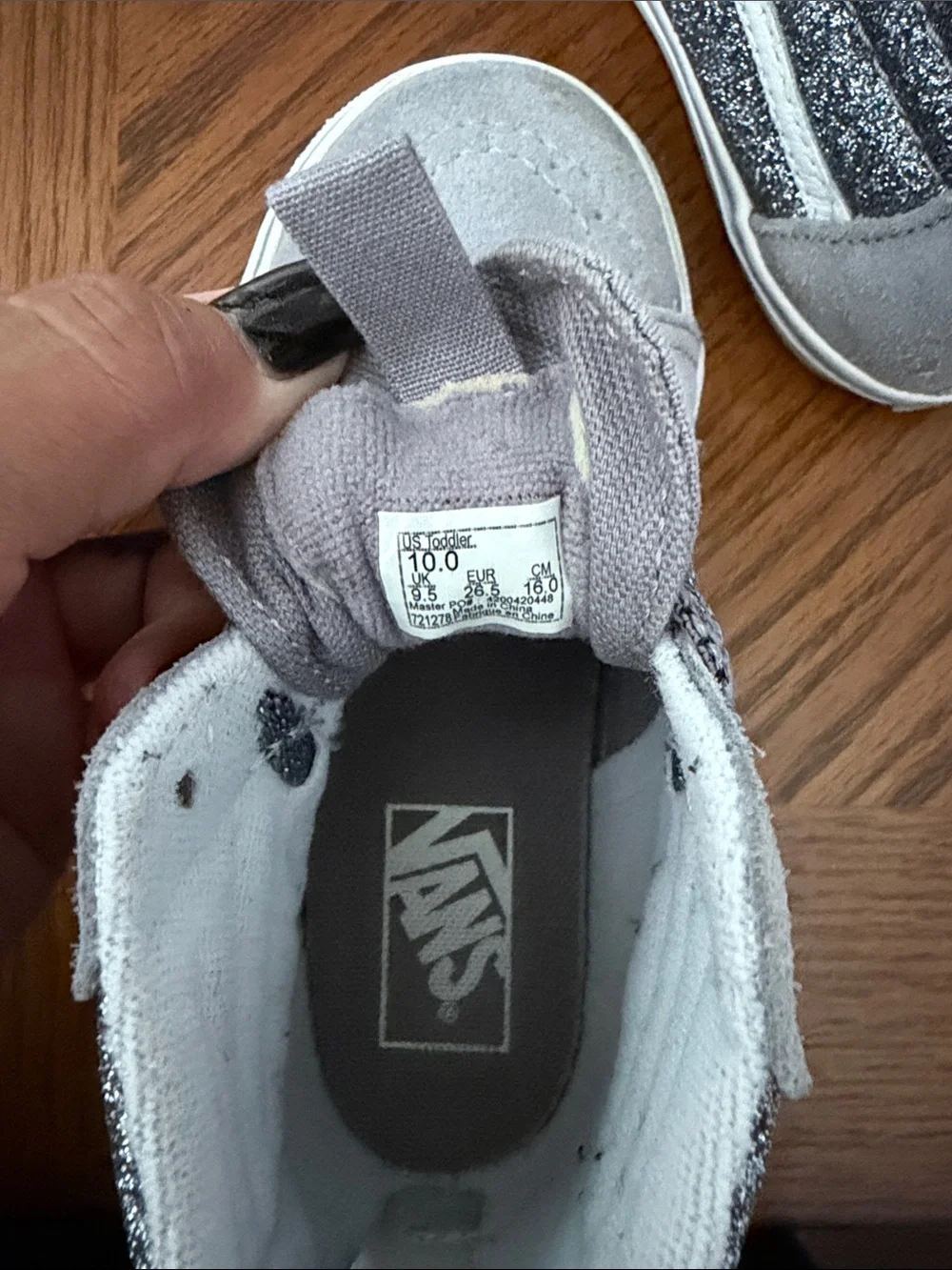 Kids High-Top Glitter Sneakers - Gray